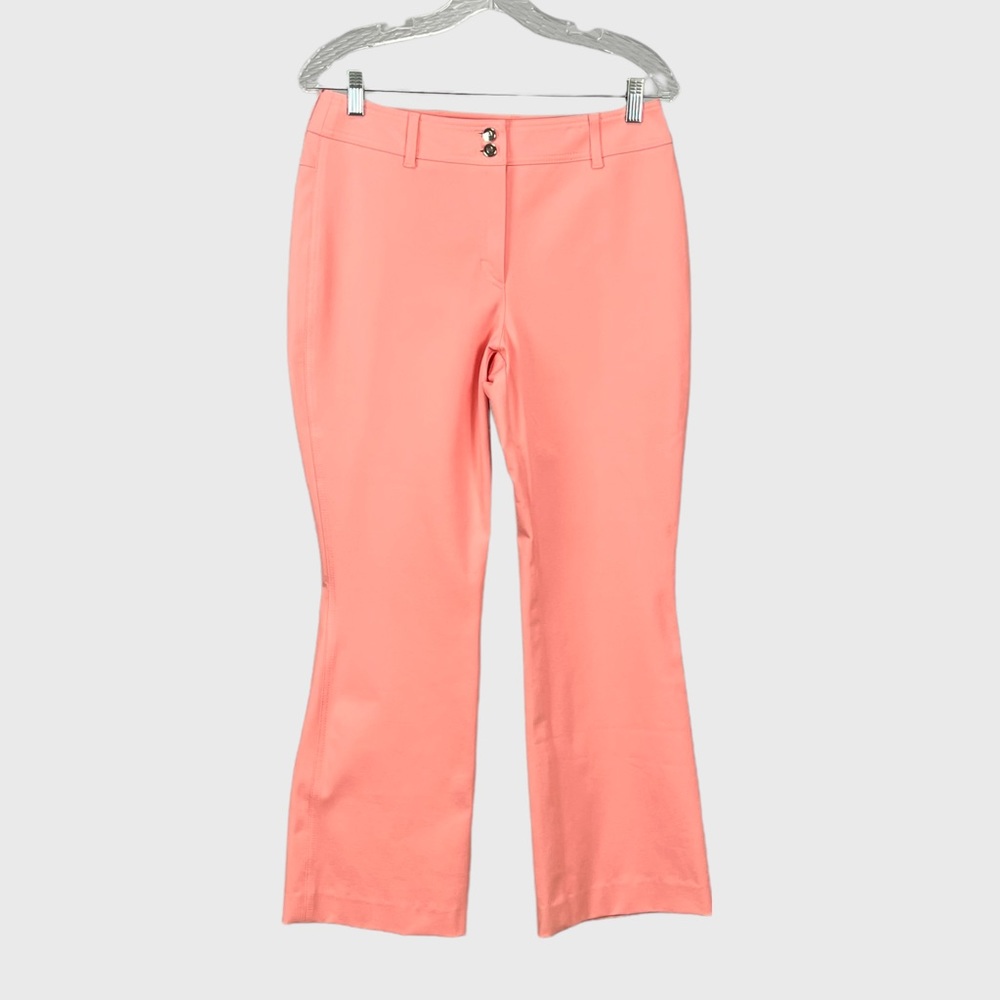 Escada Peach Coral Boot Cut Stretch Cotton Pants 38 8